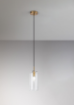 Immagine di Sospensione Coro Ottone Bicchiere Vetro Trasparente 11 cm Perenz