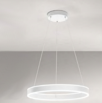 Immagine di Grande Lampadario Anello Luminoso 80 cm Biemissione Led 48w CCT Kirko Perenz