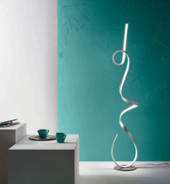 Immagine di Piantana Led Dimmerabile Design Silver Per Salotto Lumen Ondaluce