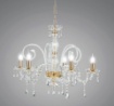Immagine di Lampadario Classico 5 Luci Vetro Con Cristalli Maria Teresa T4 Ondaluce