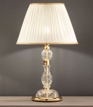 Immagine di Lampada Tavolo Classica Vetro e Cristallo Maria Teresa T4 Ondaluce