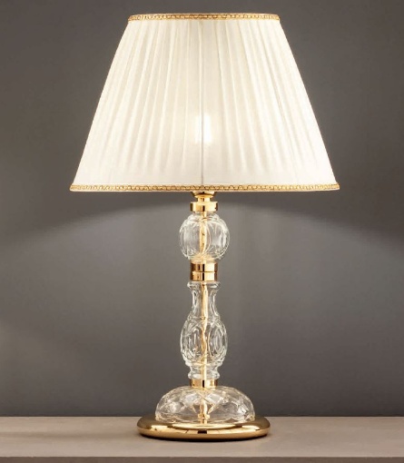 Immagine di Lampada Tavolo Classica Vetro e Cristallo Maria Teresa T4 Ondaluce