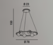 Immagine di Lampadario Bianco Ottone Cerchio con Sfere Vetro Led 80w 3000k Ball Perenz