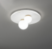 Immagine di Plafoniera Ball Bianca Ottone Con Sfere Vetro Doppia Luce Led 3000K Perenz
