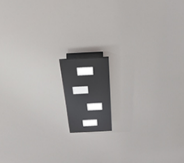 Immagine di Plafoniera Nera Design Moderno Rettangolare 4xGX53 Pixel Perenz 8010 N