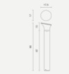 Immagine di Lampione Paletto Giardino IP54 Ares 82 cm Argento Ondaluce