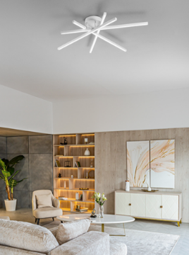 Immagine di Plafoniera Bianca Bacchette Orientabili Led 58w CCT Dimmer Syncro Perenz