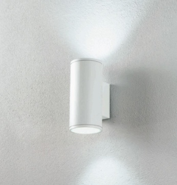 Immagine di Applique Da Esterno Cilindro Biemissione GU10 Jubo Bianco Ondaluce