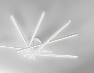 Immagine di Plafoniera Orientabile Bianca 6 Bacchette Led 70w CCT Syncro Perenz