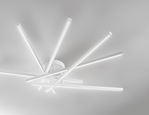 Immagine di Plafoniera Orientabile Bianca 6 Bacchette Led 70w CCT Syncro Perenz