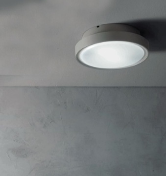 Immagine di Plafoniera Da Esterno Rotonda 2xE27 Petar Grigio IP65 Ondaluce