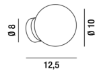 Immagine di Applique Moderna Nera Con Sfera Vetro Bianco 10cm Maga Perenz 8070 N