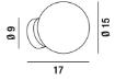 Immagine di Applique Plafoniera Sfera Bianca 15cm Maga Perenz 8072 B