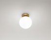 Immagine di Lampada da Soffitto o Parete Base Oro Con Sfera Vetro Bianco 1xE14 Maga Perenz 8072 OR