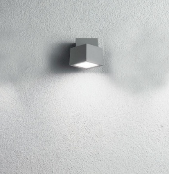 Immagine di Applique Esterno Squadrata Led Orientabile Steve Grigio Ondaluce