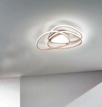 Immagine di Plafoniera Led Rose Oro 76 cm 80w 3000k Dimmerabile Ondaluce