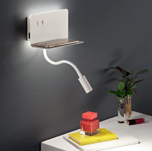 Applique A LED Interfaccia USB Lampada Da Parete A LED Con Ricarica Wireless Per Soggiorno Camera Da Letto 85 265v