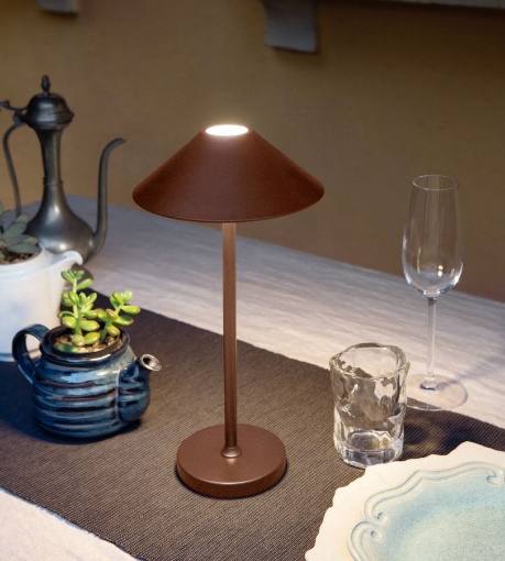 Immagine di Lampada Led Dimmerabile Ricaricabile IP54 Moon Corten Ondaluce