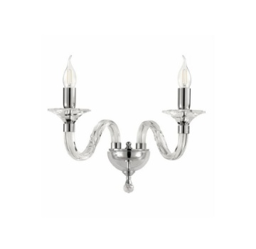 Immagine di Applique Classica 2 Luci Vetro Cristallo Gala Ondaluce