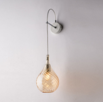 Immagine di Applique Paralume Decorativo Vetro Ambra a Goccia Pluvia Bonetti