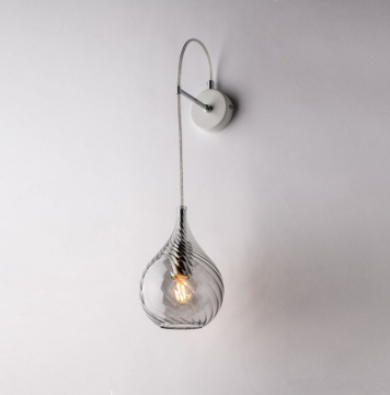 Immagine di Applique Paralume 1xE14 Vetro Fumé Goccia Pluvia Bonetti 