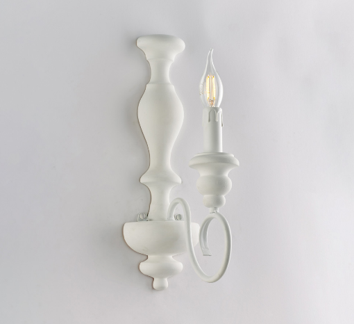 Applique 1 Luce Legno Bianco Shabby Chic Cascina Bonetti