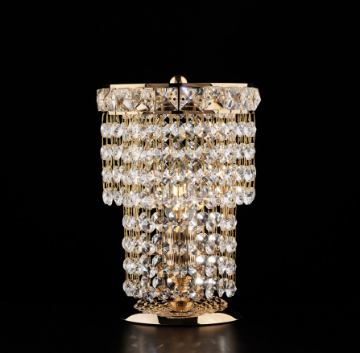 Immagine di Lumetto Classico Decorativo Oro Lucido con Pendenti Wagner Bonetti
