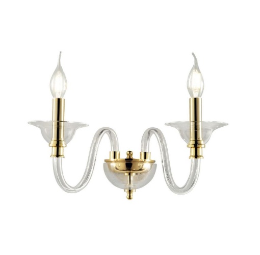 Immagine di Applique Classica Artigianale Vetro 2 Luci Tebe Ondaluce
