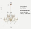 Immagine di Lampadario Grande 16 Luci Vetro Trasparente Oro Roxanne Ondaluce