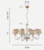 Immagine di Lampadario Salone Classico 8 Luci Vetro Trasparente Con Paralumi Bach Ondaluce