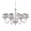 Immagine di Lampadario Salone Classico 8 Luci Vetro Trasparente Con Paralumi Bach Ondaluce