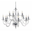 Immagine di Grande Lampadario Classico 12 Luci Vetro Trasparente Bach Ondaluce