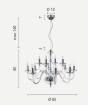 Immagine di Grande Lampadario Classico 12 Luci Vetro Trasparente Bach Ondaluce