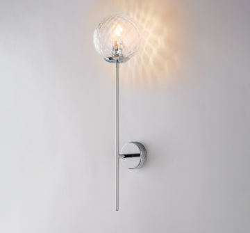 Immagine di Applique Moderna Cromo Sfera Vetro Trasparente Demetra Bonetti 