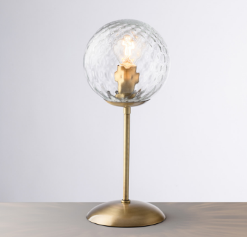 Immagine di Lumetto Bronzo per Camera da Letto Contemporanea Paralume Sfera Vetro Trasparente Demetra Bonetti