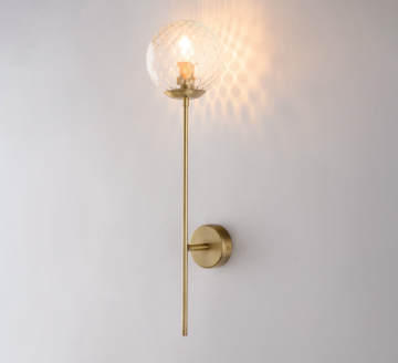 Immagine di Lampada da Parete Bronzo con Sfera Vetro Trasparente Demetra Bonetti  
