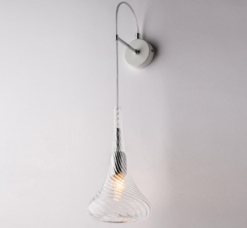 Immagine di Applique Moderna Paralume Vetro Cono Trasparente Nemesi Bonetti 