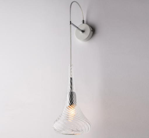 Immagine di Applique Moderna Paralume Vetro Cono Trasparente Nemesi Bonetti 