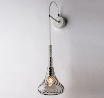 Immagine di Applique Moderna Paralume Vetro Campana Fumé Nemesi Bonetti 