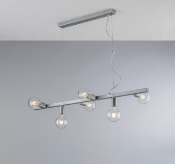 Immagine di Sospensione Lineare Argento Fabian 6xE27 Minimal Industrial Fabian Bonetti 