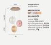 Immagine di Lampadario Led 3 Luci Dischi Vetro Righe Colorato Jokey Ondaluce