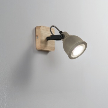 Immagine di Applique Spot Orientabile Legno Cemento Kisa AP1 Fan Europe