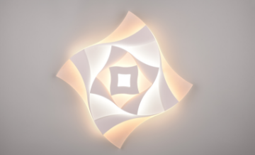 Immagine di Plafoniera Quadrata 3D Akita Led Dimmer 3000k/6000k Trio Lighting