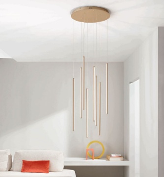 Immagine di Lampadario Rotondo Bacchette Led Dimmerabile 68w Genius Ondaluce