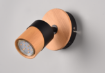 Immagine di Faretto Spot Vintage Nero Aruni con Legno 1xGU10 Trio Lighting 
