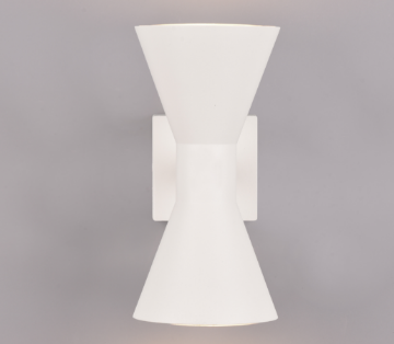 Immagine di Applique Esterna Bianca Doppio Cono Biemissione GU10 IP44 Ardas Trio Lighting