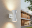Immagine di Applique Esterna Bianca Doppio Cono Biemissione GU10 IP44 Ardas Trio Lighting