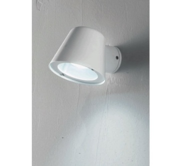 Immagine di Applique Cono Inclinato Da Esterno Alluminio Bianco IP44 Malta Ondaluce