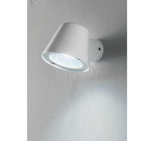 Immagine di Applique Cono Inclinato Da Esterno Alluminio Bianco IP44 Malta Ondaluce
