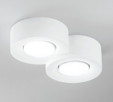 Immagine di Faretto Rotondo Gesso Verniciabile 2 Luci Led Gx53 Athen R2 Fan Europe